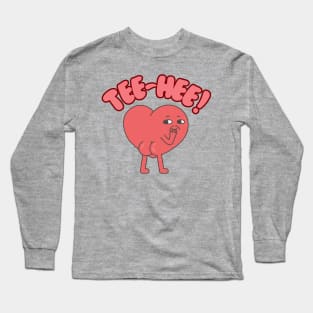 Tee-hee! a funny heart with butt design Long Sleeve T-Shirt